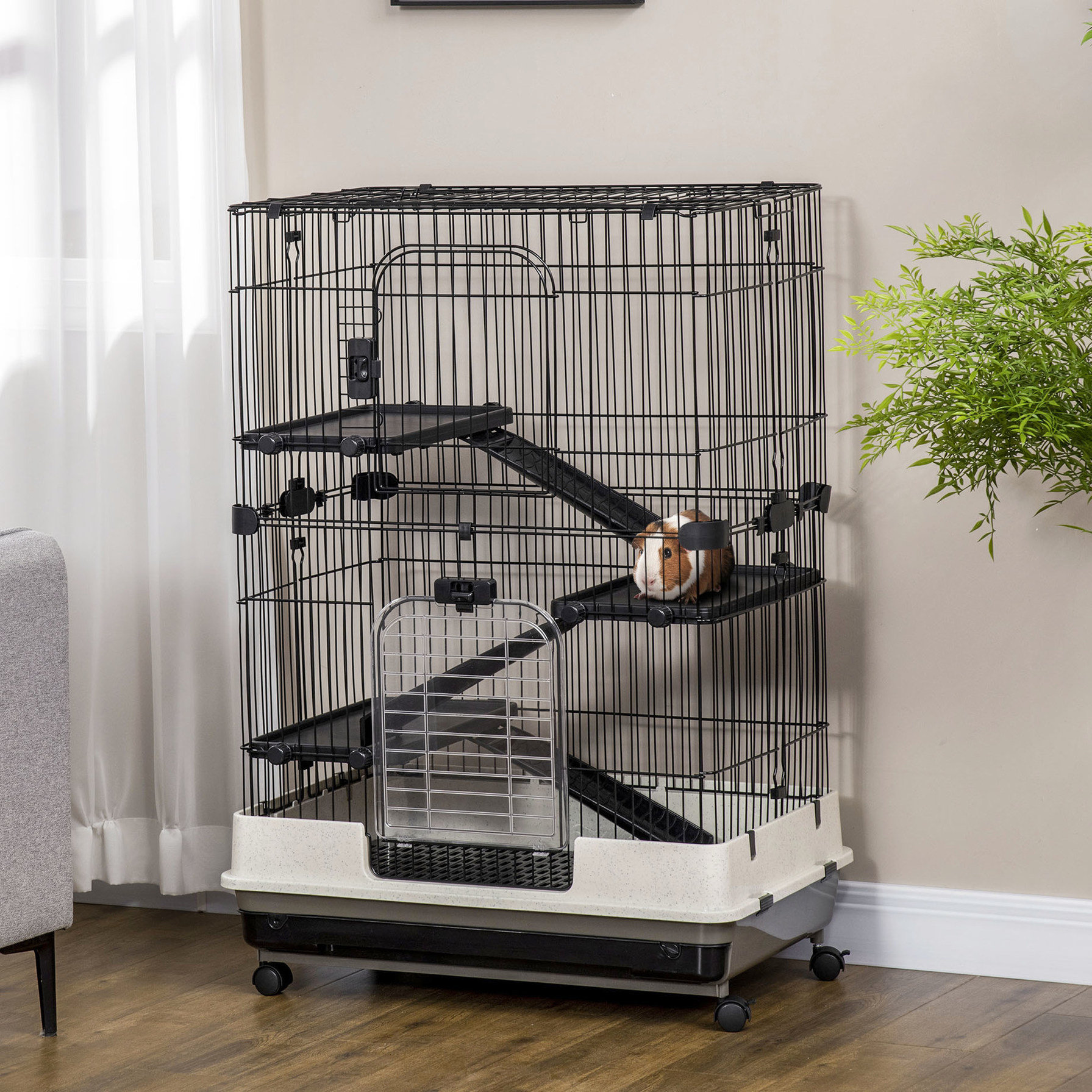 Tucker Murphy Pet™ Metal Small Animal Enclosure With Wheels, Black. For ...